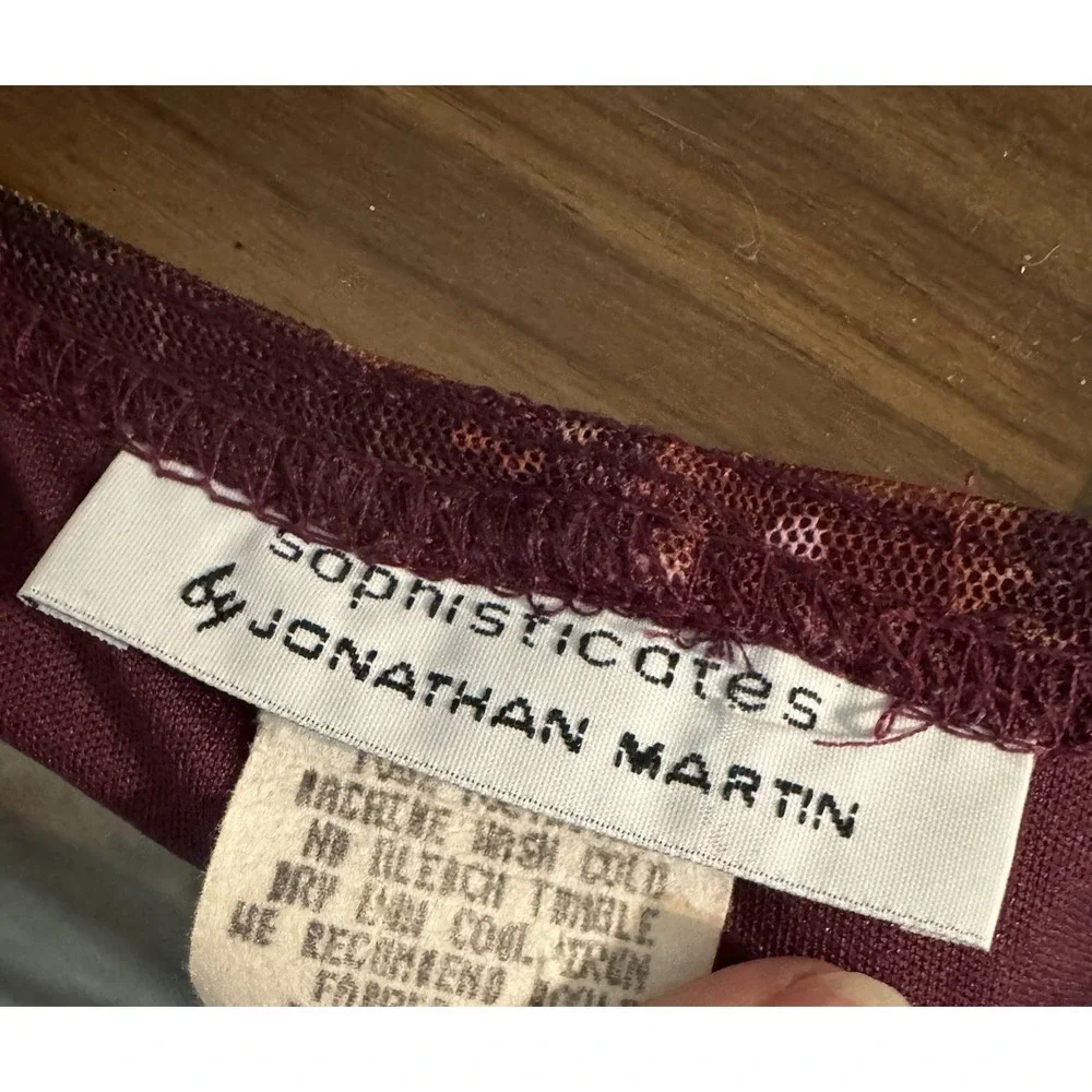 Sophisticates By Jonathan Martin vintage Maroon Sleevless Floral Print Maxi M - Picture 5 of 6